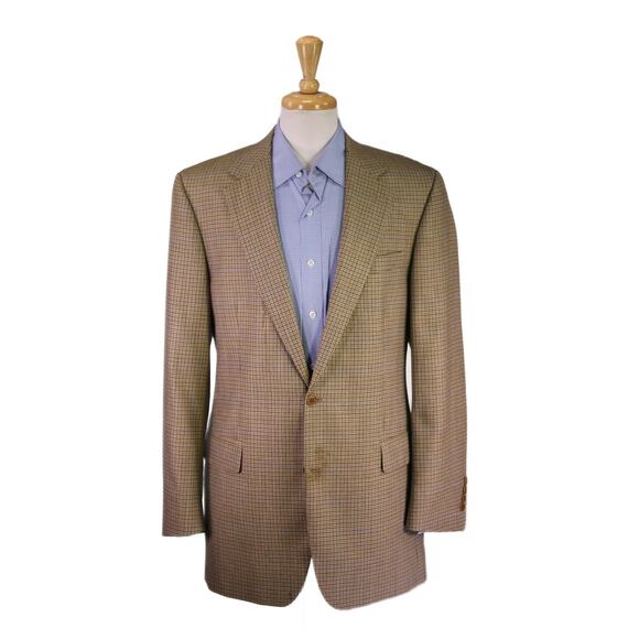 Brooks Brothers Italy Brown Check Wool 2-Btn Sportcoat Blazer 41L - Picture 1 of 10